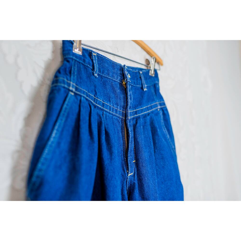 Vintage 80s Lee High Waisted Pleated Mom Jeans, Retro Tapered Leg Denim SZ 9 25" - Picture 8 of 11